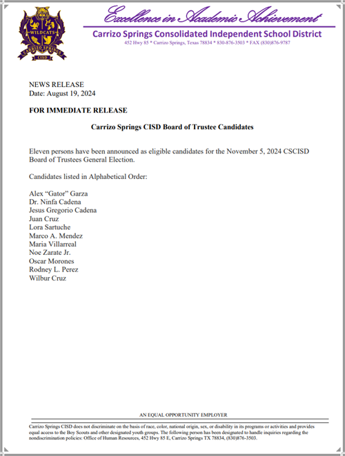 CSCISD Trustee Elections